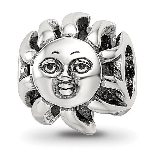 Sterling Silver Reflections Sun with a Face Bead