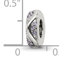 Sterling Silver Reflections with Crystals Wave Spacer Bead view 4