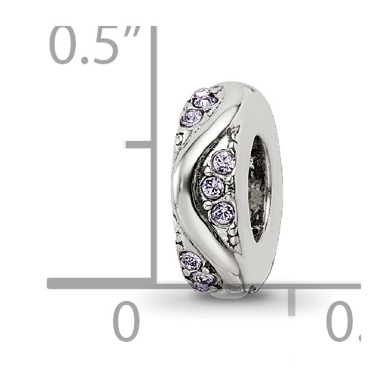 Sterling Silver Reflections with Crystals Wave Spacer Bead