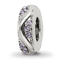 Sterling Silver Reflections with Crystals Wave Spacer Bead view 1