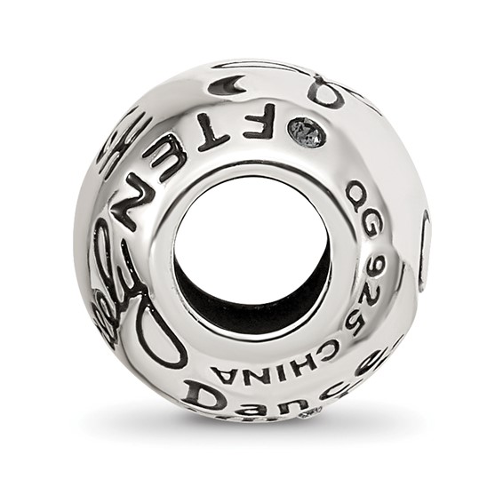 Sterling Silver Reflections Crystals Live Laugh Love Bead