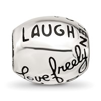 Sterling Silver Reflections Crystals Live Laugh Love Bead view 3