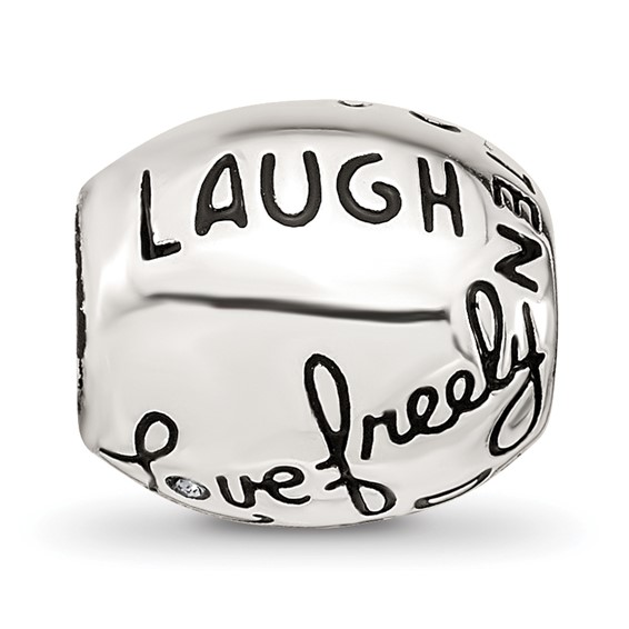 Sterling Silver Reflections Crystals Live Laugh Love Bead
