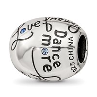 Sterling Silver Reflections Crystals Live Laugh Love Bead view 5