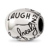 Sterling Silver Reflections Crystals Live Laugh Love Bead view 1