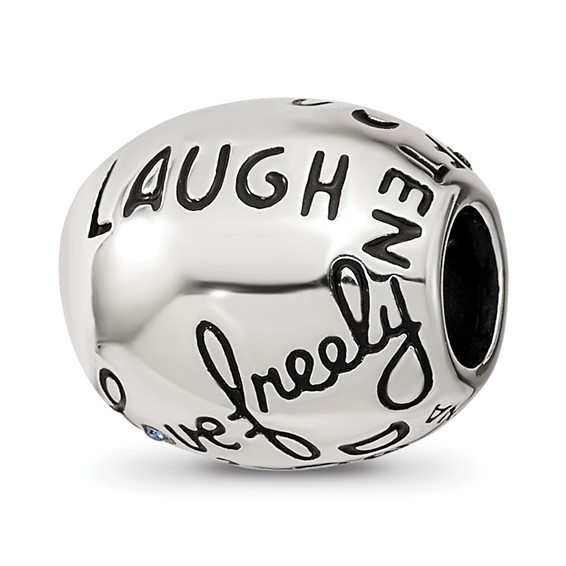 Sterling Silver Reflections Crystals Live Laugh Love Bead