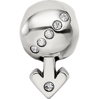 Sterling Silver Reflections Crystals Boy Symbol Bead view 3