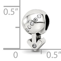 Sterling Silver Reflections Crystals Boy Symbol Bead view 4