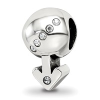 Sterling Silver Reflections Crystals Boy Symbol Bead view 1