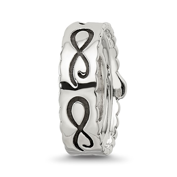 Sterling Silver Reflections Pink Crystal Heart Infinity Spacer Bead