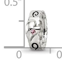 Sterling Silver Reflections Pink Crystal Heart Infinity Spacer Bead view 4