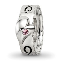 Sterling Silver Reflections Pink Crystal Heart Infinity Spacer Bead view 1