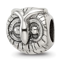 Sterling Silver Reflections Owl Head Bead view 1
