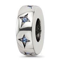 Sterling Silver Reflections Blue Crystal Dream Spacer Bead view 4