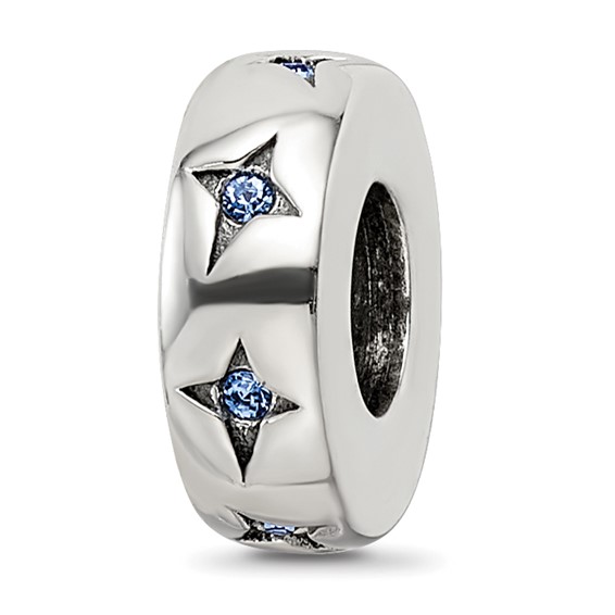 Sterling Silver Reflections Blue Crystal Dream Spacer Bead