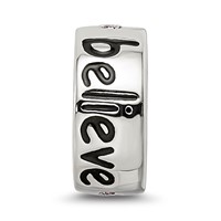 Sterling Silver Reflections Pink Crystal Believe Spacer Bead view 3