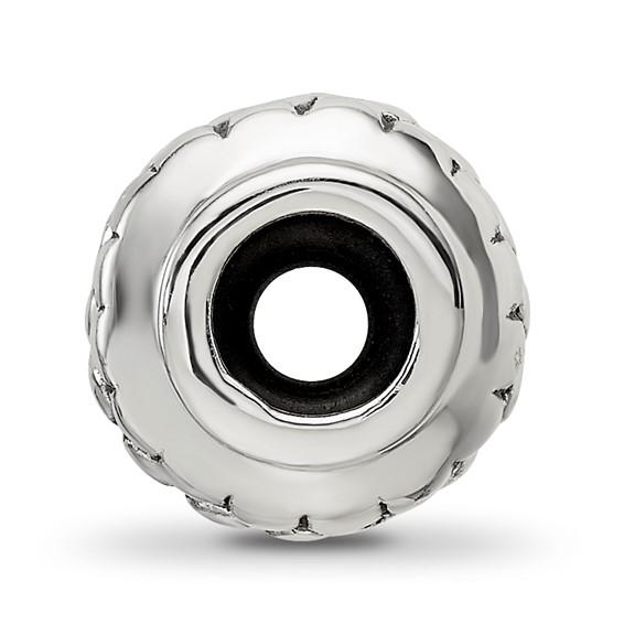 Sterling Silver Reflections Polished Grooved Gripper Bead