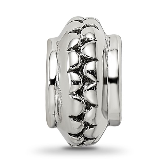 Sterling Silver Reflections Polished Grooved Gripper Bead