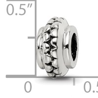 Sterling Silver Reflections Polished Grooved Gripper Bead view 3