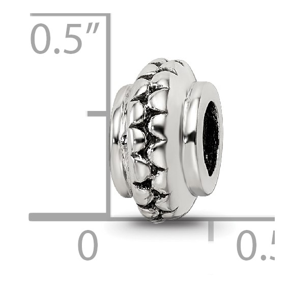 Sterling Silver Reflections Polished Grooved Gripper Bead