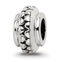 Sterling Silver Reflections Polished Grooved Gripper Bead view 1