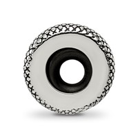 Sterling Silver Reflections Antiqued Textured Gripper Bead view 2