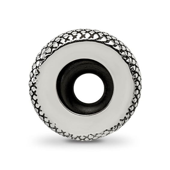 Sterling Silver Reflections Antiqued Textured Gripper Bead