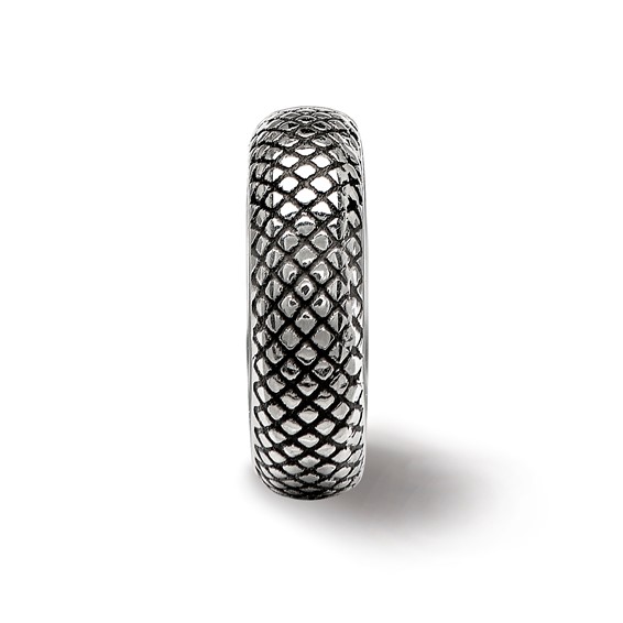 Sterling Silver Reflections Antiqued Textured Gripper Bead