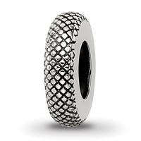 Sterling Silver Reflections Antiqued Textured Gripper Bead view 1