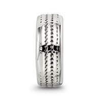 Sterling Silver Reflections Antiqued Textured Gripper Bead view 4