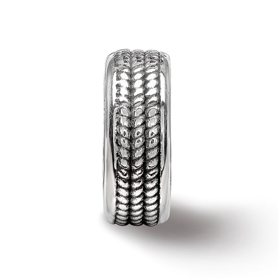 Sterling Silver Reflections Antiqued Textured Gripper Bead