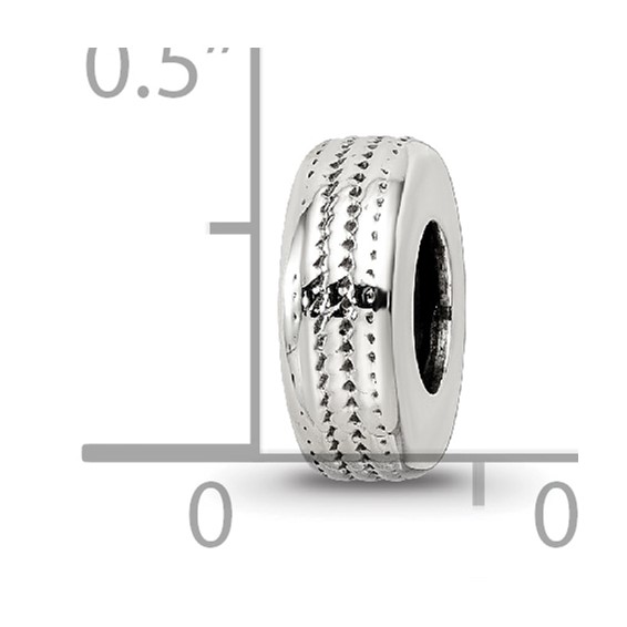 Sterling Silver Reflections Antiqued Textured Gripper Bead