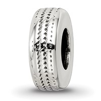 Sterling Silver Reflections Antiqued Textured Gripper Bead view 1