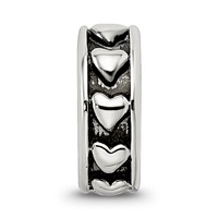 Sterling Silver Reflections Antiqued Hearts Gripper Bead view 4