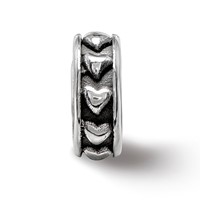 Sterling Silver Reflections Antiqued Hearts Gripper Bead view 5