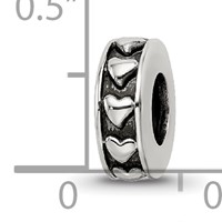 Sterling Silver Reflections Antiqued Hearts Gripper Bead view 3