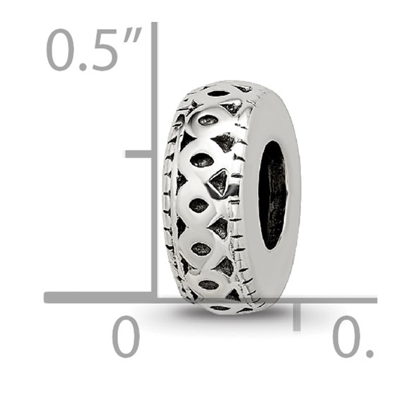 Sterling Silver Reflections Antiqued Bali Gripper Bead