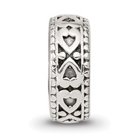 Sterling Silver Reflections Antiqued Bali Hearts Gripper Bead view 4