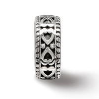 Sterling Silver Reflections Antiqued Bali Hearts Gripper Bead view 5