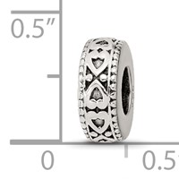 Sterling Silver Reflections Antiqued Bali Hearts Gripper Bead view 3