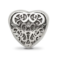Sterling Silver Reflections Filigree Heart Bead view 5
