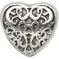 Sterling Silver Reflections Filigree Heart Bead view 3