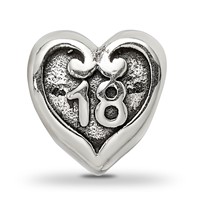 Sterling Silver Reflections 18 Heart Bead view 4