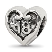 Sterling Silver Reflections 18 Heart Bead view 1