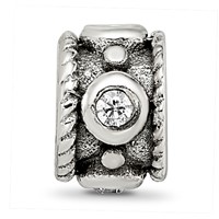 Sterling Silver Reflections CZ Rope Kids Bead view 4