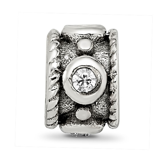 Sterling Silver Reflections CZ Rope Kids Bead