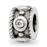 Sterling Silver Reflections CZ Rope Kids Bead view 1