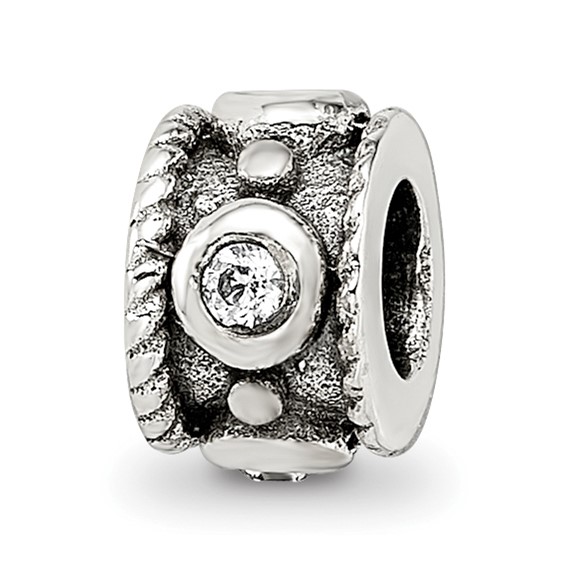 Sterling Silver Reflections CZ Rope Kids Bead