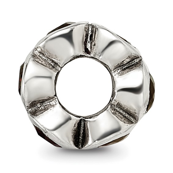 Sterling Silver Reflections Red CZ Bead