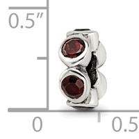 Sterling Silver Reflections Red CZ Bead view 5